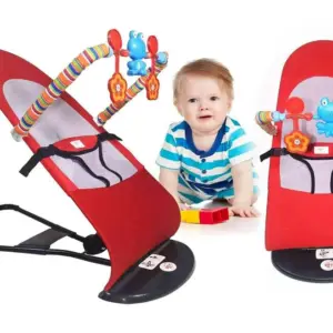 Baby Rocking Bouncer Chair – With 3 Toys | Soft, Foldable & Safe for Newborn to 3 Years