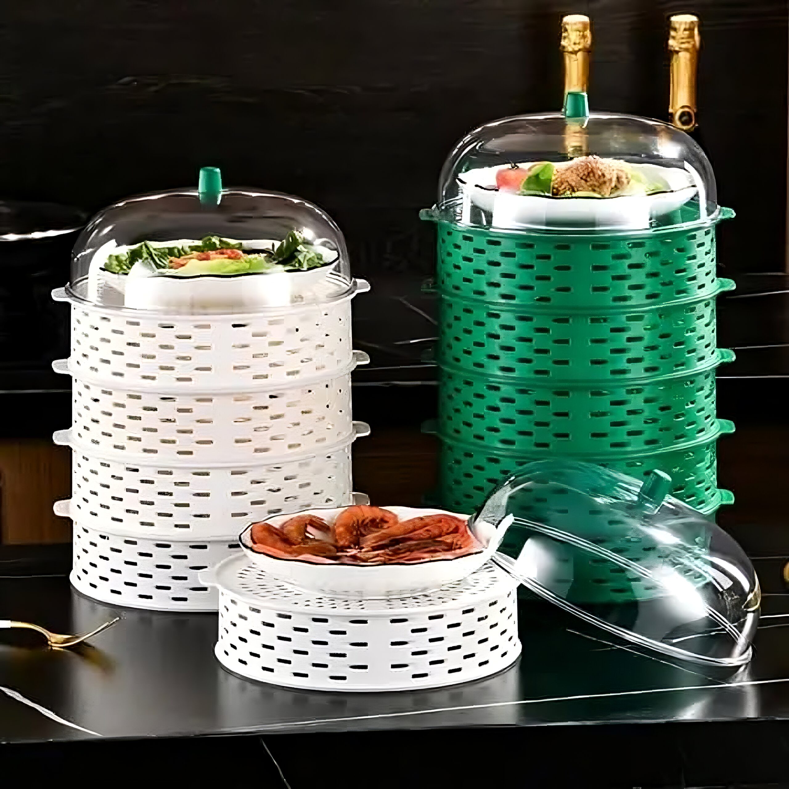 Food Plastic Cover Vegetable Cover Dining Table Kitchen Shelf 5 Layer premeum product,