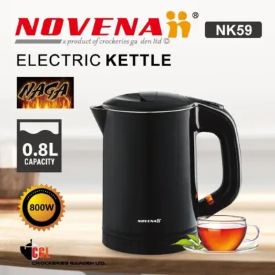 Novena NK59 Electric Kettle 0.8L – Fast Boiling, Safe Compact Electric Kettle
