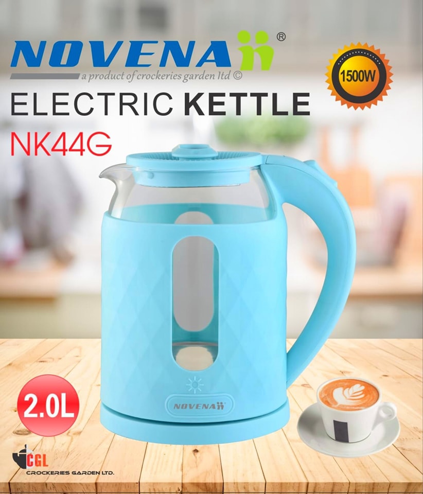 Novena NK44G Glass Plastic Hot Water Electric Kettle