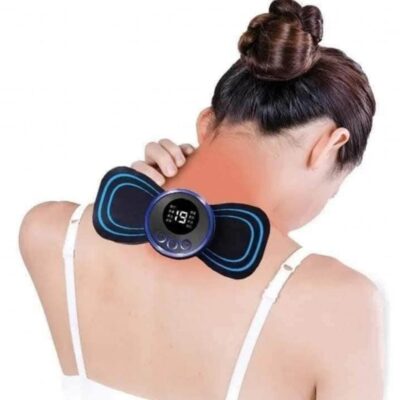 Mini EMS Electric Neck Massager,Double pad