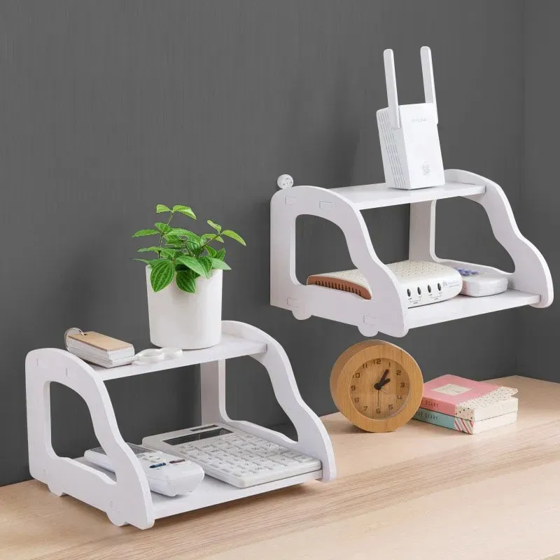 High Quality PVC Tarpaulin Double Layer Wall Mounted Shelf Wifi router Stand Shelf Home Office shop decorator