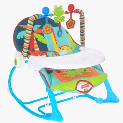Ti Baby Infant to Toddler Rocker Bouncer with Musical Toy Bar Vibrations & dinning