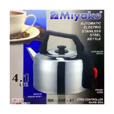 Miyako MK‑A05‑41 4.1L Automatic Electric Kettle – Stainless Steel, Rapid Boil Auto Shut-Off