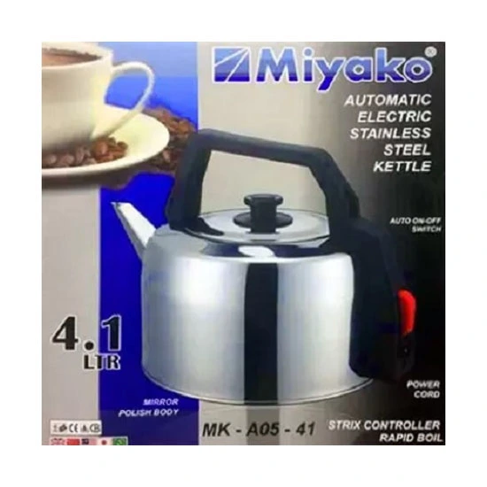 Miyako MK‑A05‑41 4.1L Automatic Electric Kettle – Stainless Steel, Rapid Boil Auto Shut-Off