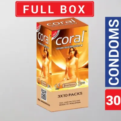 Coral 3 Fruits Flavors Girl Lubricated Latex Condom for Men