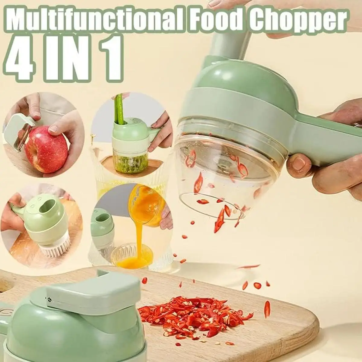 4 in 1 Portable Electric Vegetable Slicer Rechargeable
