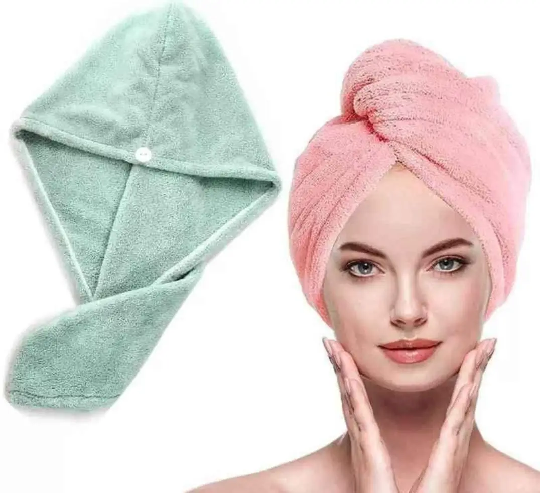 Fast Dry Microfiber Hair Drying Cap Towel Wrap
