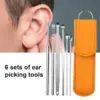 6PCS Ear Pick Set Portable Ear Wax Cleaner Tools With Case