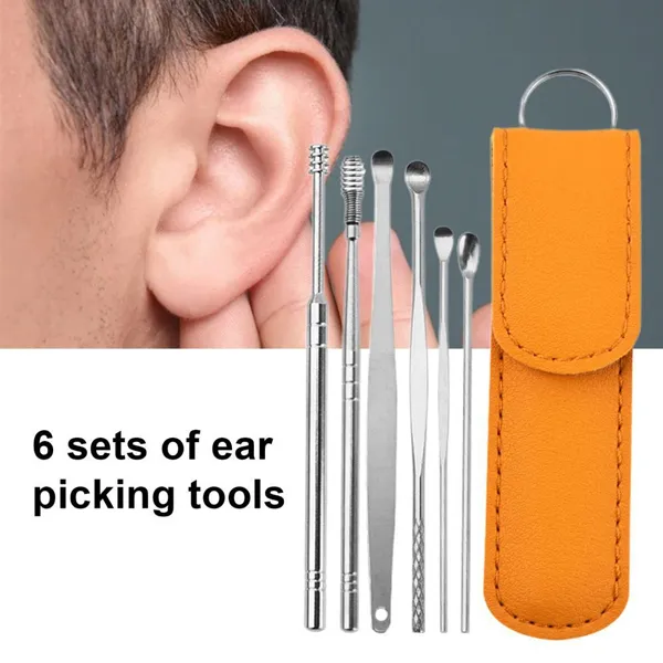 6PCS Ear Pick Set Portable Ear Wax Cleaner Tools With Case