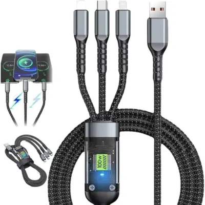 3-in-1 Super Fast Charging Cable 100W Type-C PD