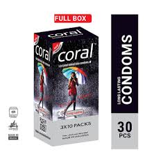 Coral Extra Time Lubricated Natural Latex Condom – Long-Lasting Performance & Comfort
