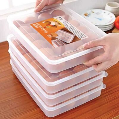 20-Grid Egg Storage Box – Refrigerator Organizer & Dispenser