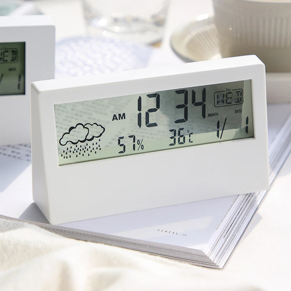 LED Thermometer Electronic Weather Alarm Clock Display