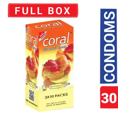 Coral 3 Fruits Flavors Condom – Lubricated Natural Latex