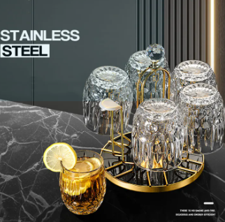 Rotating Kitchen Tableware Drainer Cup Rack Organizer Set