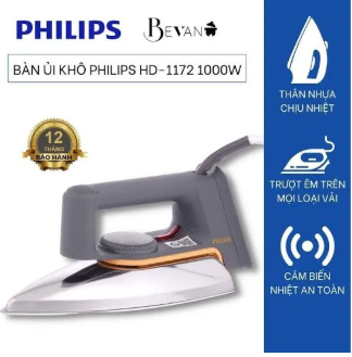 Philips HD1172 Dry Iron – Portable, Efficient & Durable