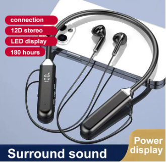 FUPANG Wireless Neckband Headphones with LED Display