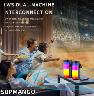 1201 High Power Wireless Bluetooth Speaker with LED Bass