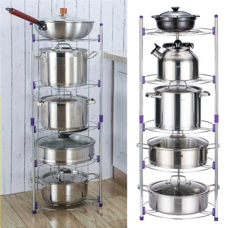 Stainless Steel 5 Layer Adjustable Kitchen Rack Stand