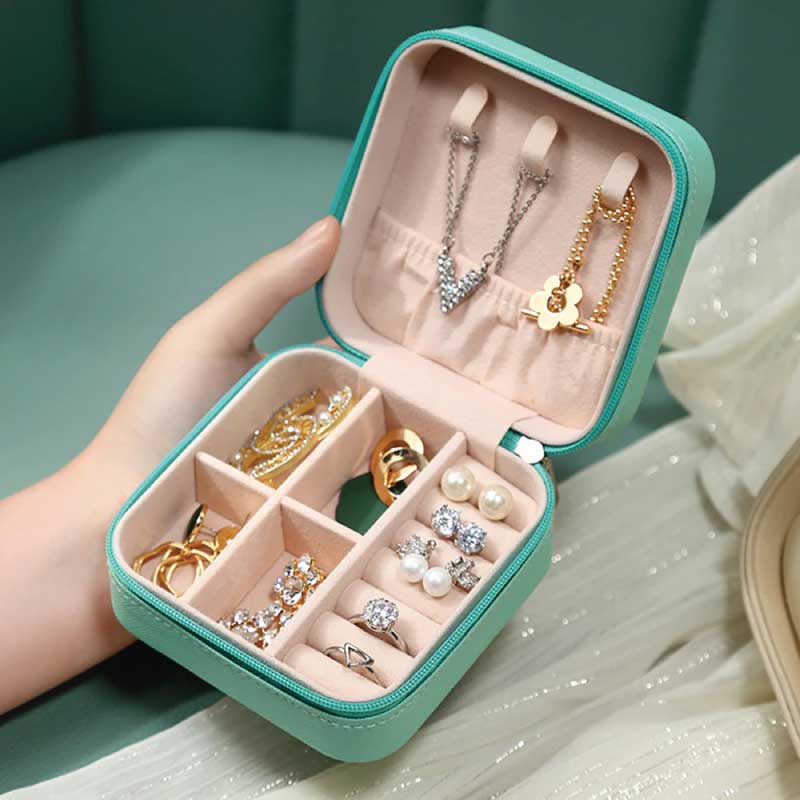 Portable Jewelry Box – Mini Layered Travel Storage Case