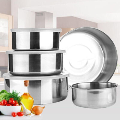 Stainless Steel Storage Bowls 5pcs Bati Set Food Box